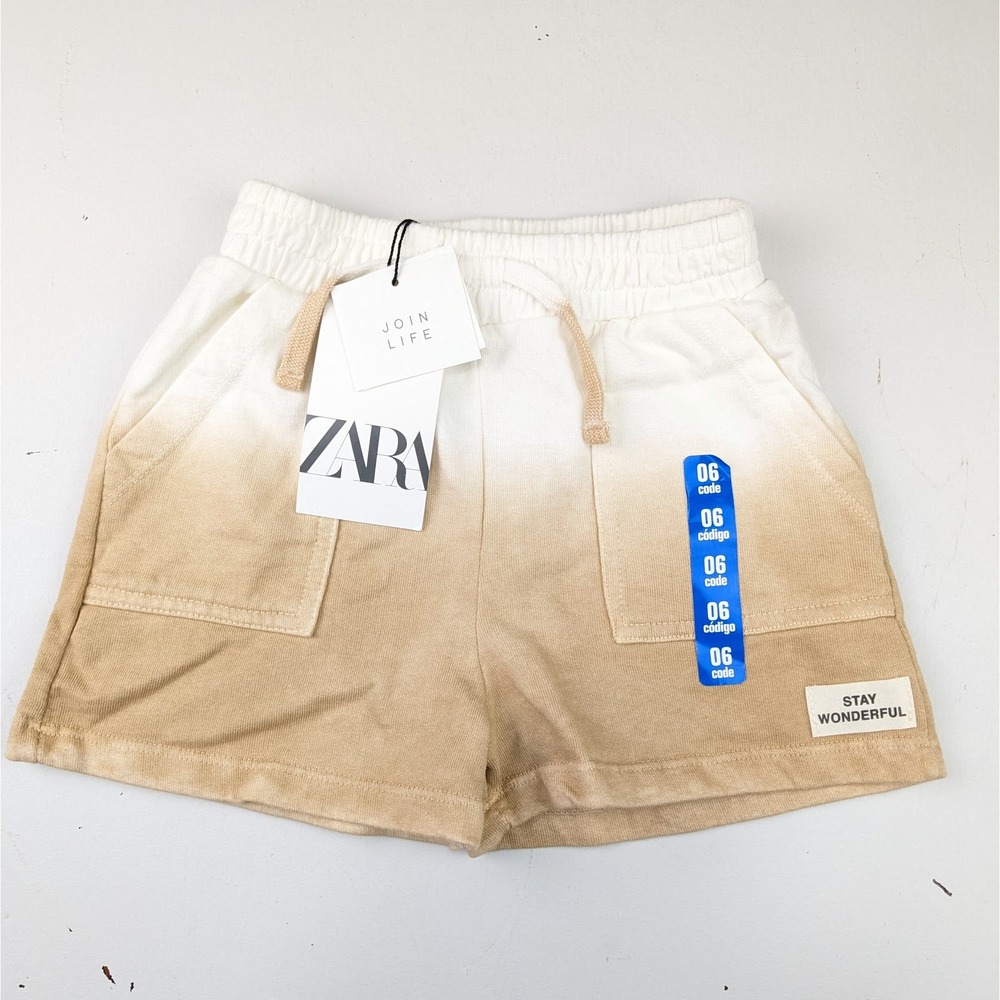 Zara Tan Dip Dye Cotton Shorts